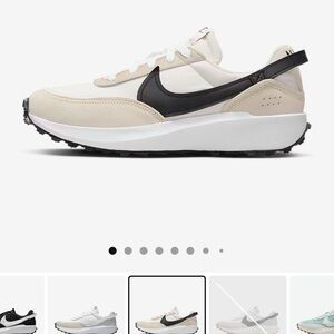 Womens 8 Nike Waffle Cream and Black Sneakers